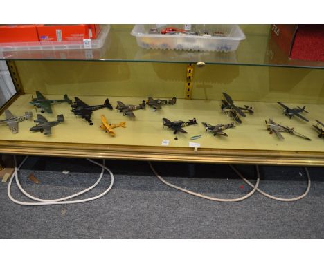 A collection of model aeroplanes.