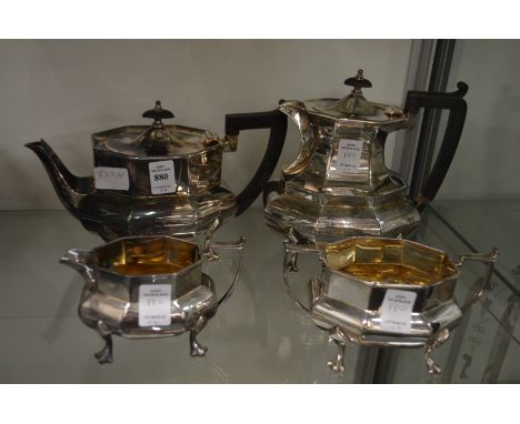 A stylish four piece plated tea service.