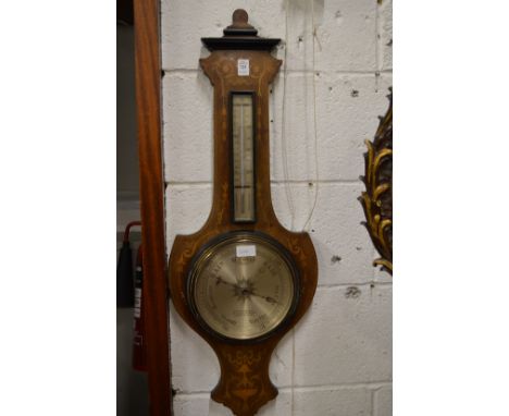 A good inlaid mahogany barometer/thermometer.