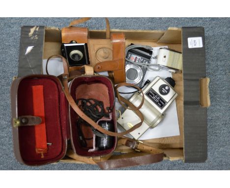 A Kodak camera, a Panasonic Lumix digital camera and other items.