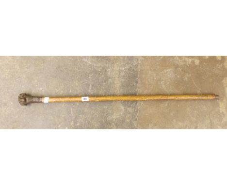 HAZEL WALKING CANE WITH RAM'S HEAD FINIAL 97CM