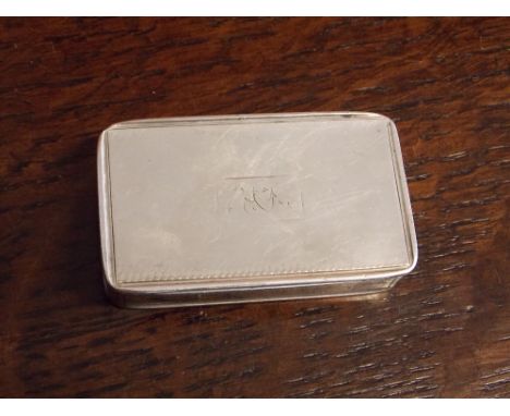 GEORGIAN SILVER RECTANGULAR SNUFF BOX BY NATHANIEL MILLS 6.5CM