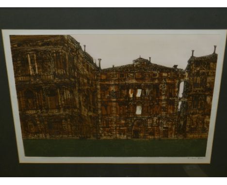 Richard Beer (British, b. 1928) An architectural study of a Venetian villa, lithograph, signed in pencil lower right. H: 43cm