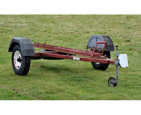   Motor Bike trailer, no light board present.  PLEASE NOTE BUYERS PREMIUM AT THE STANDARD IN HOUSE BUYERS PREMIUM OF 25% PLUS