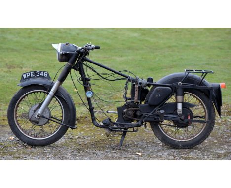   Motor Bike, Matchless. Registration number WPE 346.  Comes with stamped Registration Book. Model Clubman Q9, chassis type A