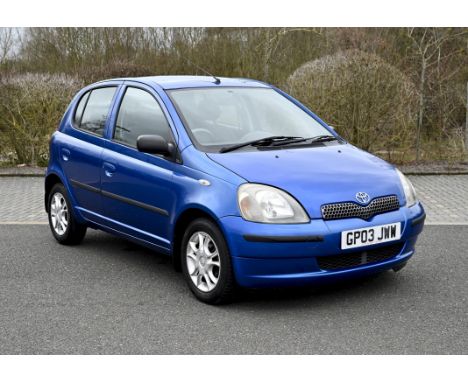   2003 Toyota Yaris 1.0 VVTi Colour Collection 5-door Hatchback. Registration number: GP03 JWW.   ULEZ compliant.   5-speed m