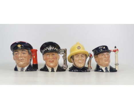 Royal Doulton Character Jugs Series The Journey Through Britain Limited Editions Including The Policeman D6852, The Fireman D