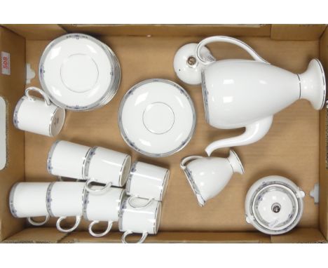 Wedgwood Bone China 'Amherst' Coffee Set Including Coffee Pot, Lidded Sugar Bowl, One Cream Jug, Eight Coffee Saucers, Eight 
