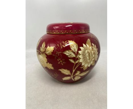 Wedgwood, Ruby Tonquin Pattern Squat Ginger Jar. Height: 16cm