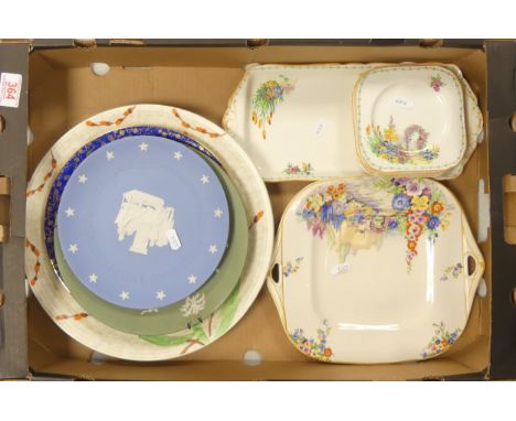 Selection of Ceramic Plates to include Swinnertons 'Old England Gardens' Double Handled Square Sandwich Plate, H &amp; K Tuns