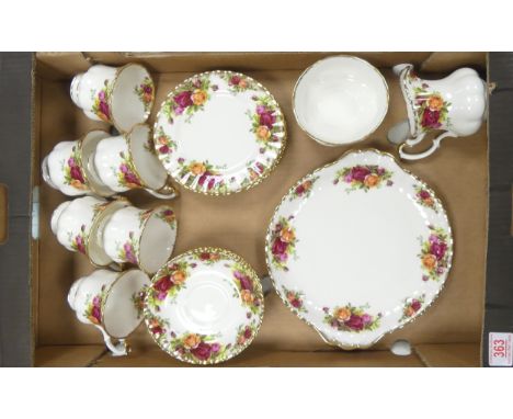 Royal ALbert, A Collection of Teaware including Teacups, Saucers, Side Plates, Milk Jugs, Sugar Bowls, Bread Plate etc. (1 Tr