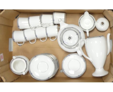 Wedgwood Bone China 'Amherst' Coffee Set Including Coffee Pot, Sugar Bowl, One Milk Jug, Eight Saucers, Eight Coffee Cans, Fo