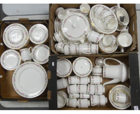 Royal Albert, Large Collection of Belinda Pattern Dinnerware including Teacups, Teapot, Saucers, Sauceboat, Bowls, Salad Plat