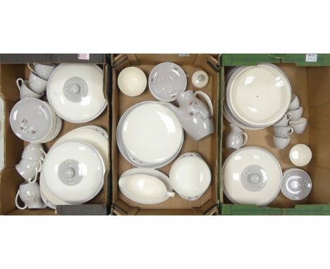 Royal Doulton 'Frost Pine' Tea/Dinner set D6450 to include Four Large Lidded Tarines, Two Double Handled Oval Serving Plates,