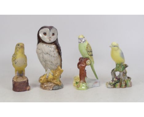 A Royal Doulton Barn Owl Decanter together with Goebel, Raybur and Adderley models of birds. (4)