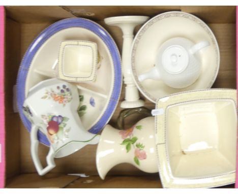 Mixed Ceramics including Wedgwood Sarah's Garden Bowl, Planter(A/F) Serving Bowl also Wedgwood Night And Day Teapot Etc(1 tra