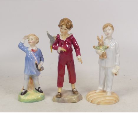 One Figure from Royal Worcester, 'The Parakeet' 3067 and Two from Royal Doulton to include 'Lights Out' HN4465 and 'Little Bo