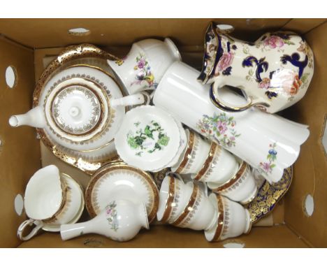 A Mixed Collection of Ceramics to inlcude Spode Queen Mother Plate, Brass Stand, Masons Mandalay Hydra Jug, Duchess Wincheste