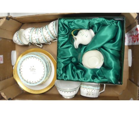 Royal Crown Derby Part Tea Set Including Six Teacups (one A/F) Sugar Bowl, Milk Jug, Six Side Plates, Six Saucers Also Wedgwo