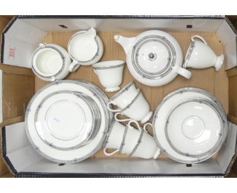 Wedgwood Bone China 'Amherst' Including Teapot, Sugar Bowl, One Cream Jug (Chip noted) Milk Jug, Six Tea Cups, Eight Saucers,