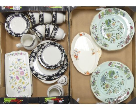 Royal Doulton Vogue Collection 'Intrigue' Part Tea Set including Six Cups &amp; Saucers, Six Side Plates, Sandwich Plate, Lid