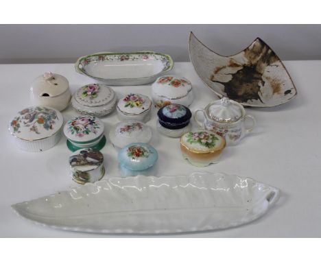 A selection of ceramic trinket boxes &amp; other 