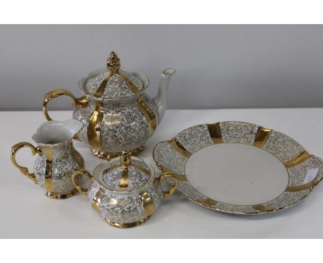 A selection of gold plated German bone china 