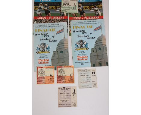 A selection of sporting ephemera, to include two 1966 Roker Park ticket stubs 