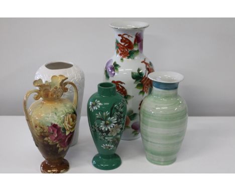 Five assorted ceramic vases 
