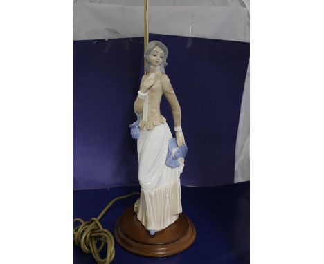 A Lladro figural lamp base 