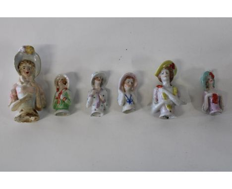 Six collectable half doll ceramic figures 