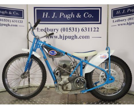 Hagon-Jawa Speedway motorcycle. 1972. Believed ridden by Malcolm Simmons. Frame - Hagon (England), Alf Hagon's version of a J