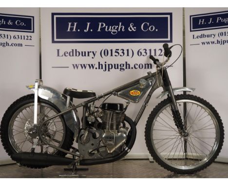 Jawa-Briggo Speedway motorcycle. 1977. Believed ridden by Gary Middleton. Frame - Jawa (Czechoslovakia), a modified 890 frame