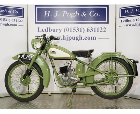 BSA Bantam D1 motorcycle. 1949. 125cc. Frame No- YD123287 Engine No. YD16922 Transferable registration. Comes with book of th