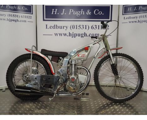 Humphreys-Weslake Speedway motorcycle. 1981.Believed ridden Bob Humphreys.Frame - Humphreys (England), unique part alloy fram