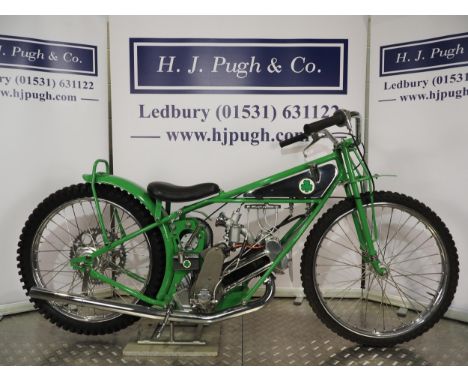 Shamrock-J.A.P Speedway motorcycle. 1953Frame - Shamrock (Ireland), partial duplex, lay down frame Engine - J.A.P 500cc short