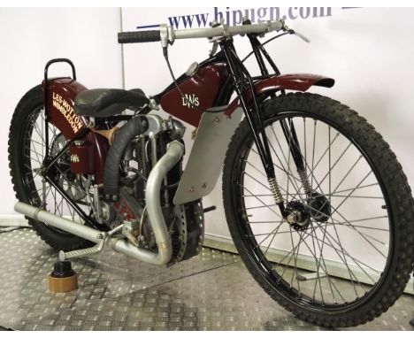 L.W.S-J.A.P Speedway motorcycle. 1948.Believed ridden by Les wotton.Frame - L.W.S (England), a post war machine with pre ear 