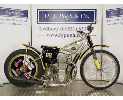 Godden Speedway motorcycle. 1990Frame - Godden (England)Engine - Godden 500cc SOHC G.R MAX, 67 bhp and 10000 rpm. Engine no. 