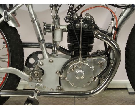 Wallis-Rudge Speedway motorcycle. 1929Believed ridden by Frank Arthur.Frame - Wallis (England), 2 Andre dampers were fitted t