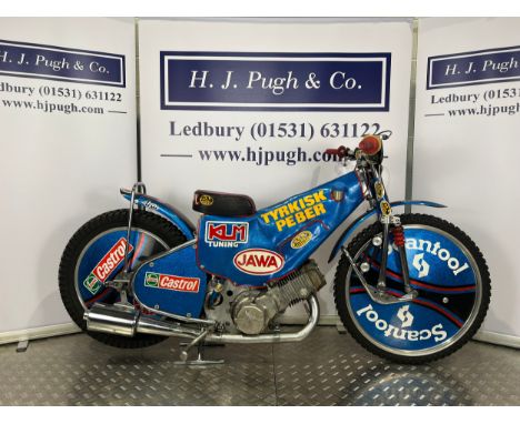 Jawa Speedway motorcycle. 1994Frame - Jawa (Czechoslovakia) Engine - Jawa 500cc 888.5 (KLM tuned), 73 bhp and 14500 rpm. Engi