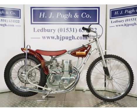 Luckhurst Speedway motorcycle. 1975Frame - Luckhurst (England) Engine - R.L 500cc 4 valve conversion on a Jawa bottom half, 5