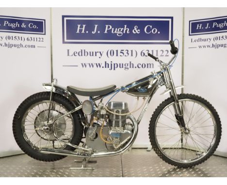 Jawa Speedway motorcycle. 1974.Believed ridden by Jim McMillan.Frame - Jawa (Czechoslovakia), all chrome 890. Frame No. 3501E
