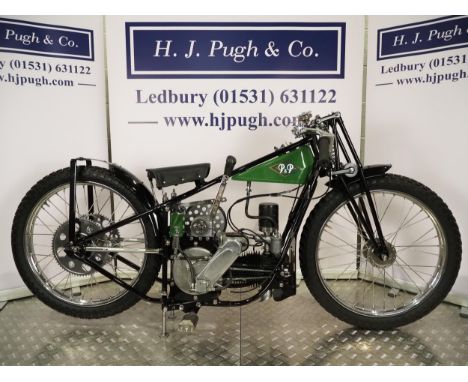 P&P-Blackburne Speedway motorcycle. 1929Believed ridden by Harry Matthews.Frame - P&P (England), a very early, lay down machi
