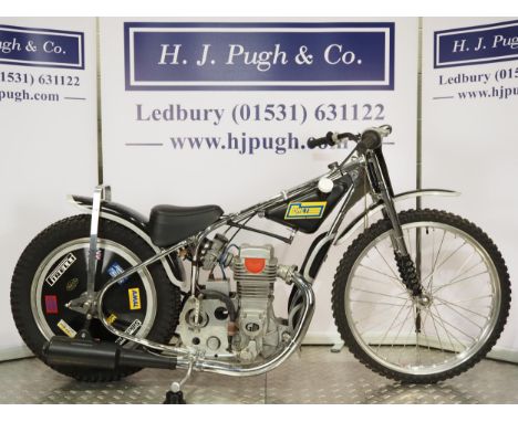 Comet-GM Speedway motorcycle. 1985.Believed ridden Andy Buck.Frame - Comet (England), fully adjustable 'flexi-flier'Engine - 