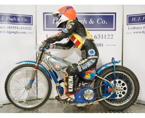Mannequin dressed in Hans Neilson full speedway outfit (bike not included with this lot)
