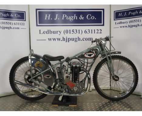 Grosskreutz-J.A.P Speedway motorcycle. 1935.Believed ridden by Max Grosskreutz.Frame - Grosskreutz/Pinto (England), this is b
