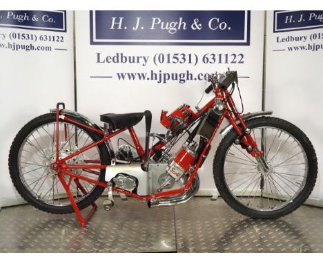 Scott Speedway motorcycle. 1929Believed ridden by Wilf McClure in 1929.Frame - Soctt mk. 1 (England), dirt track model with S