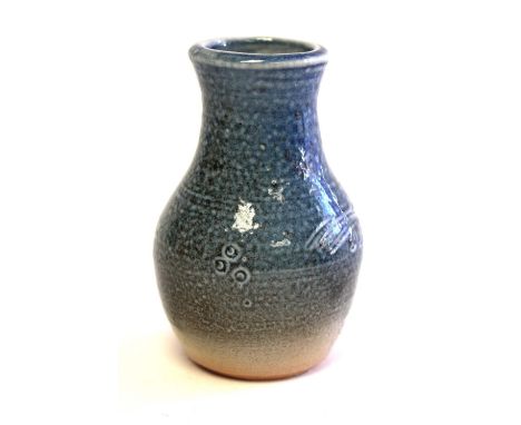 Ray Finch for Winchcombe, a studio pottery salt glaze stoneware miniature vase, baluster form with incised decoration, impres