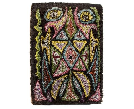 Jean Cocteau (1889-1963), Ornaments, a Rya, Finnish wool tapestry, 1963, woven by Mary Sciberras for Mediterranean Industries