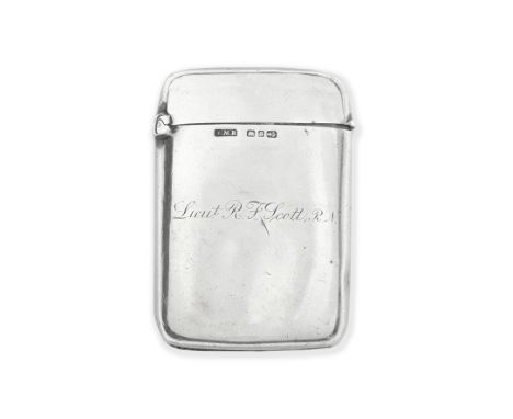 SCOTT (ROBERT FALCON)Silver vesta case, engraved on upper panel 'Lieut. R.F. Scott R.N.',  some dents and abrasions, 55 x 40 